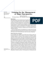 Training For The Management of Major Emergencies: Disaster Prevention and Management 3,1