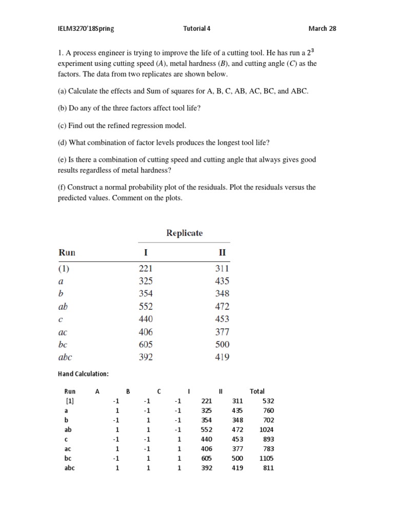 Cutting Tool Life Optimization Analysis | PDF | Errors And Residuals ...