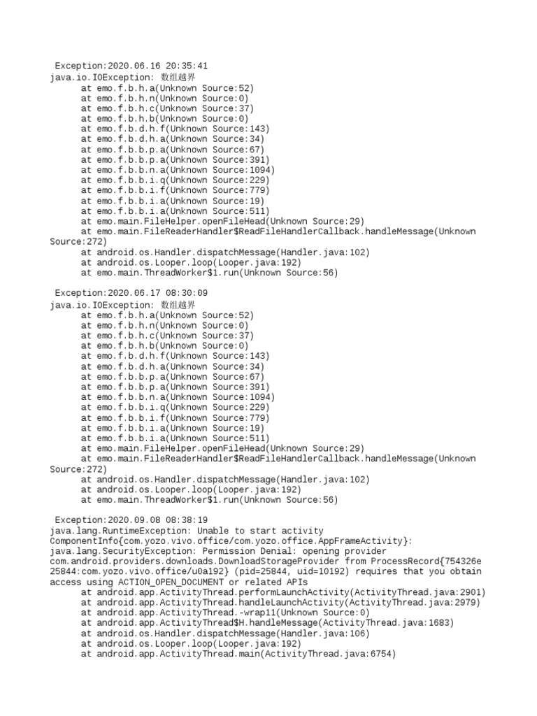 Yozo Log | PDF | Android (Operating System) | Java (Programming Language)
