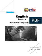 English: Quarter 1 Module 7: Reality or Fantasy