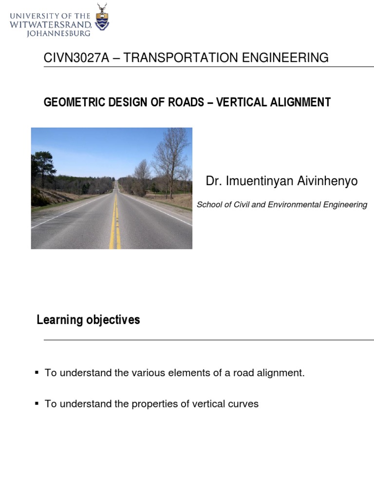 Road Alignment Design Essentials | PDF | Differential Topology | Civil ...