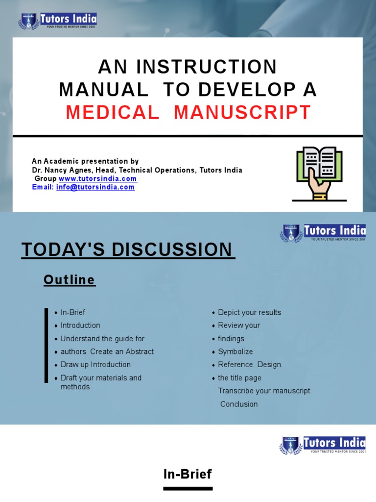 An Instruction Manual To Develop A Medical Manuscript1 | PDF ...