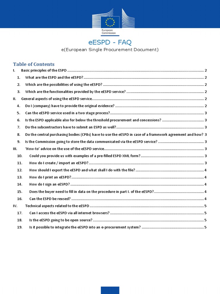 eESPD: Guide to European Procurement | PDF | Information Age | Computing