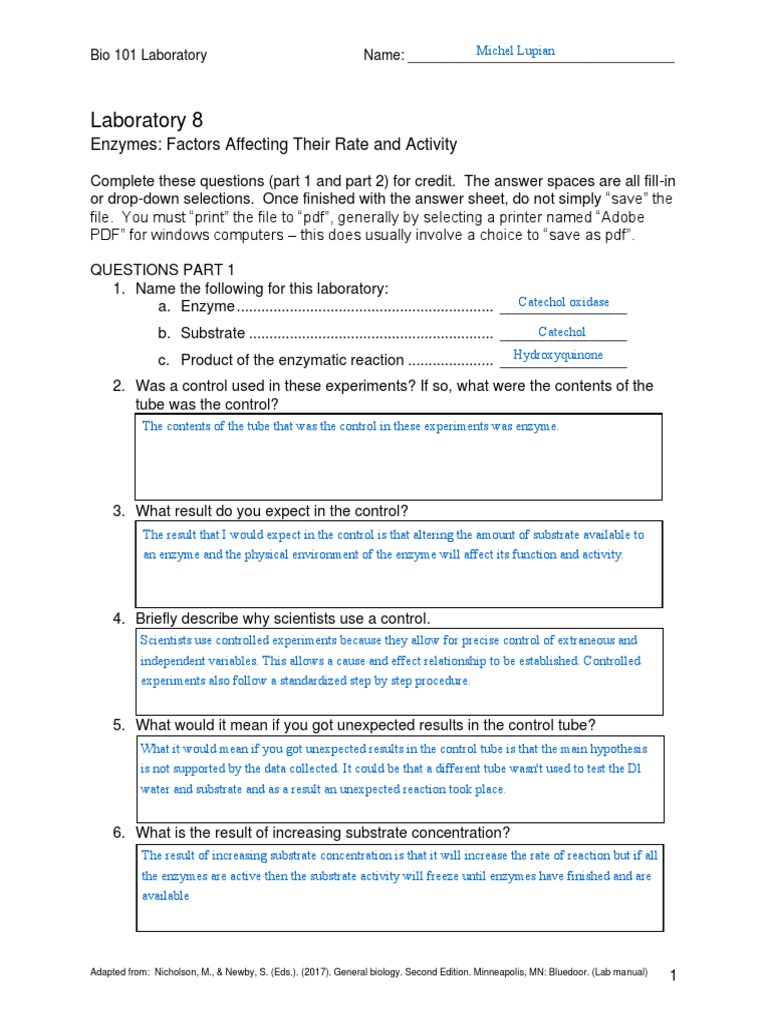 Enzyme Activity Lab Report Guide | PDF | Enzyme Inhibitor | Nutrients