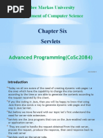 Chapter Six Servlets: Debre Markos University Department of Computer Science