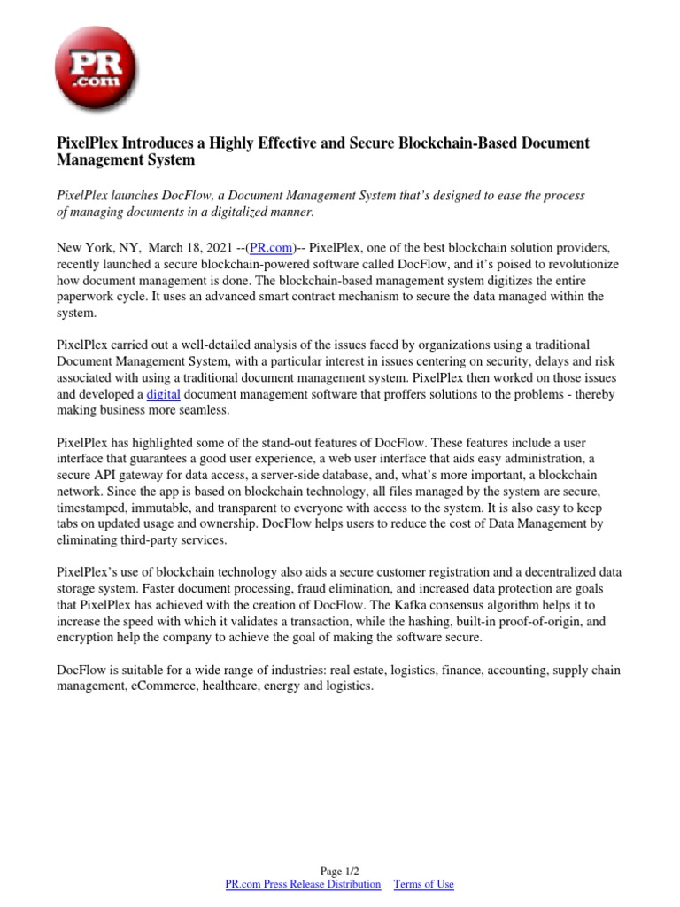 PixelPlex Introduces A Highly Effective and Secure Blockchain-Based ...