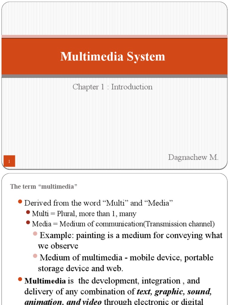 Multimedia System: Chapter 1: Introduction | PDF | Multimedia | Video