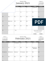 January 2021: (Calendar Title)