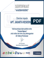 UPRO Ceritificate - APT. JAKARTA RESIDENCES