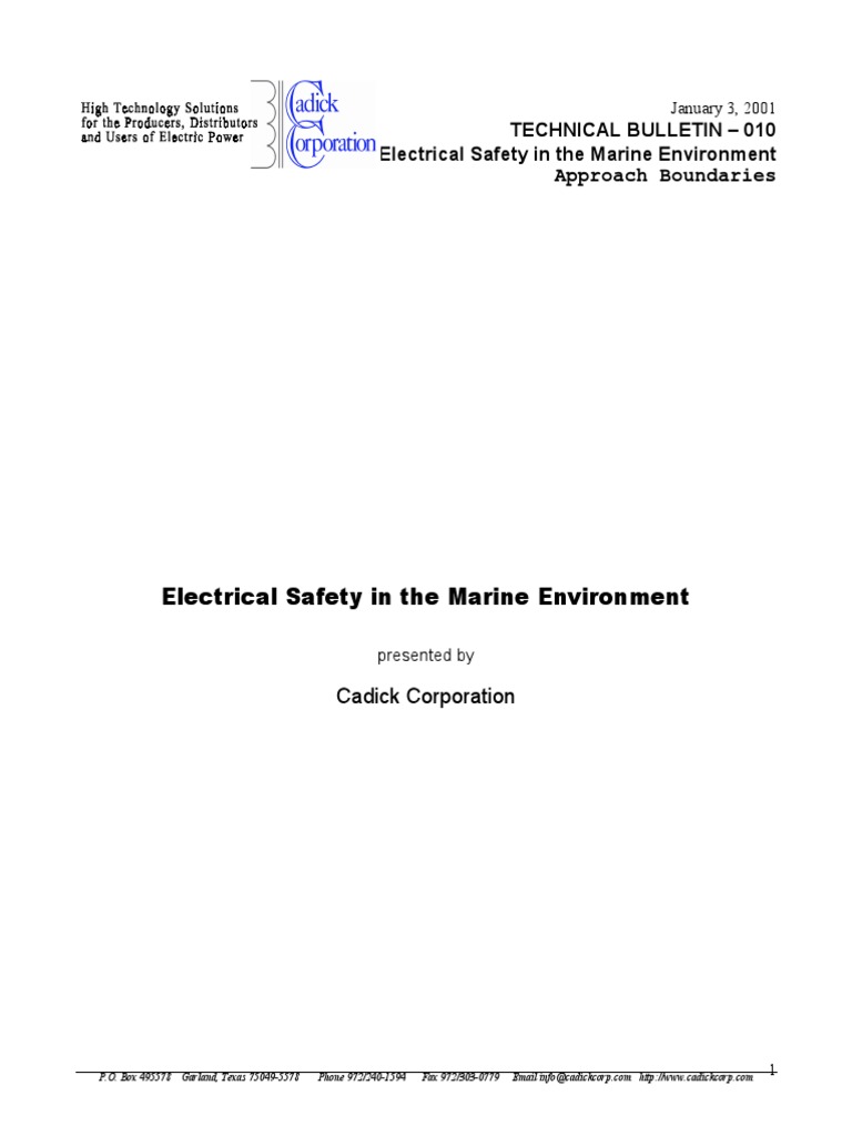 Marine Electrical Safety Tech10 PDF Electricity Safety