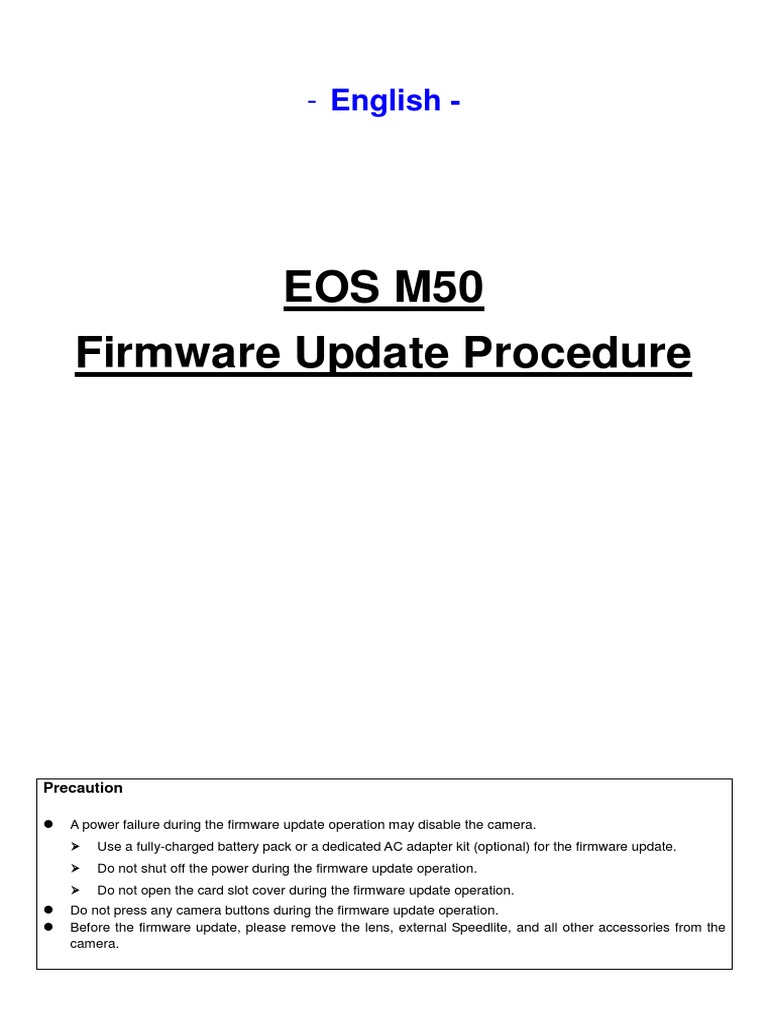 canon eos m50 firmware update