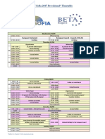 MEU Sofia 2017 Provisional Timetable