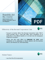 Republic Act No. 11232: Salient Features of The Revised Corporation Code of The Philippines