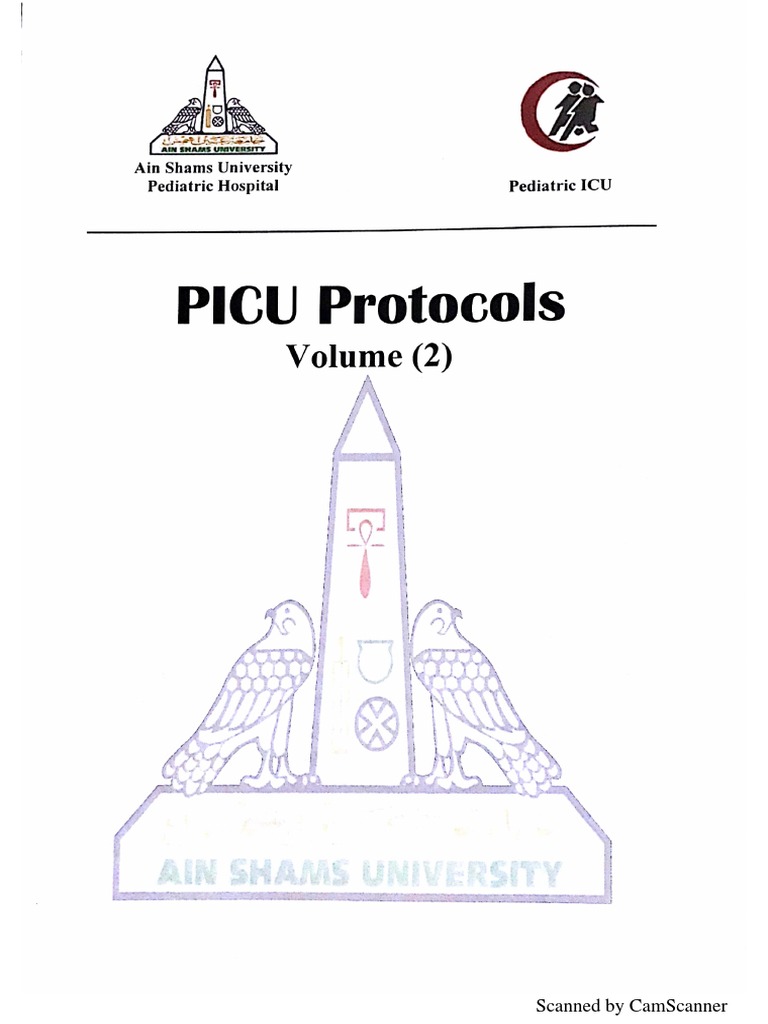 PICU Protocol 2 Ain Shams University PDF