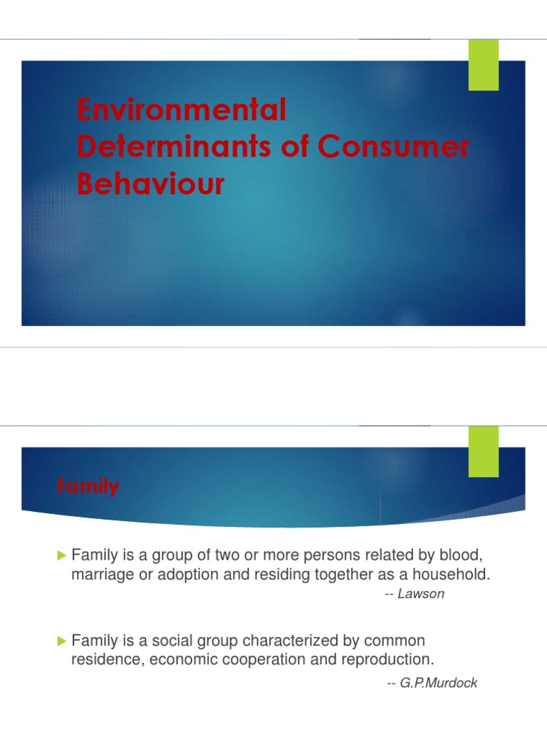 Environmental Determinants | PDF | Consumer Behaviour | Behavior