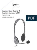 Logitech® Stereo Headset H111 Logitech® Casque Stereo H111 Setup Guide Guide D'installation