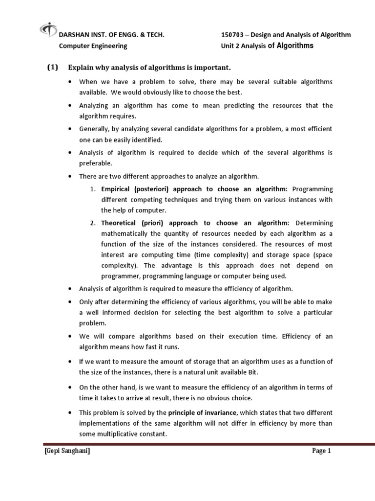 Analysis of Algorithms - 12112014 - 054619AM | PDF | Time Complexity ...
