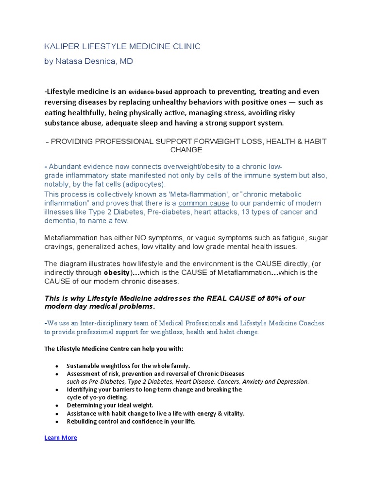 Lifestyle Medicine | PDF | Chronic Condition | Obesity