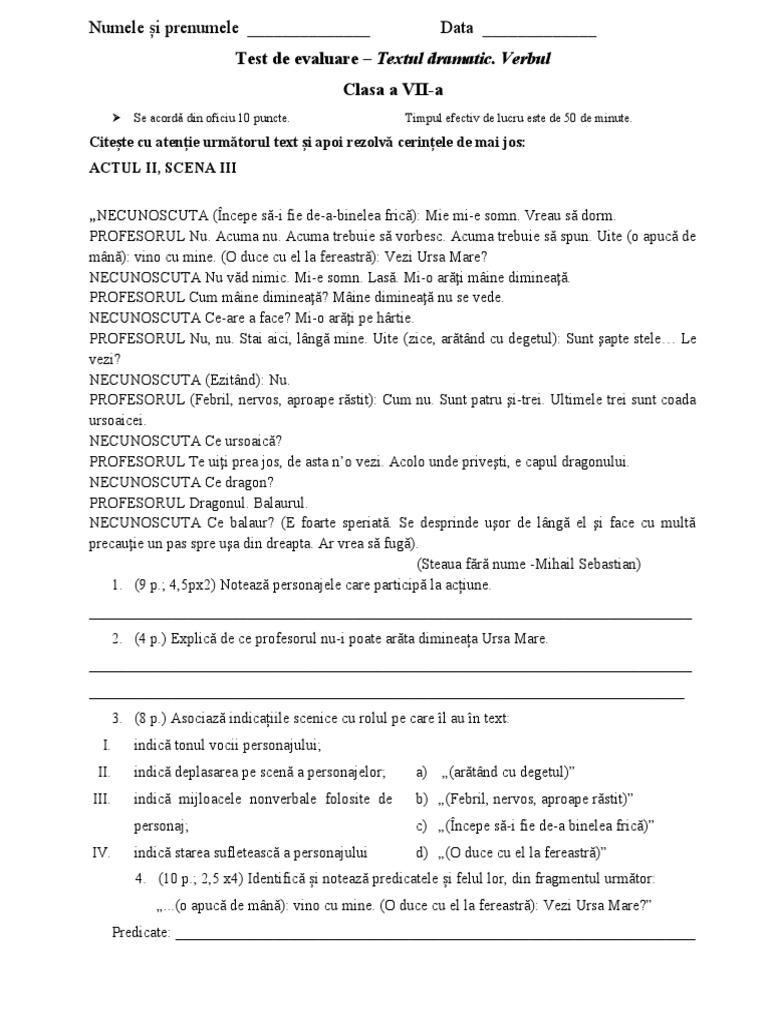 Lucrare Dramatic Verb | PDF