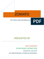 Zomato: (The Online Order Food Delivery Service)