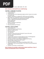 Unit I: Overview of The Audit Process Audit Planning: Applied Auditing