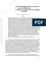 Cognitive Defusion For Psychological Distress, Dysphoria, and Low Self-Esteem: A Randomized Technique Evaluation Trial of Vocalizing Strategies