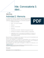 Chile. Convocatoria 3. Neurodidáct... : Actividad 2. Memoria