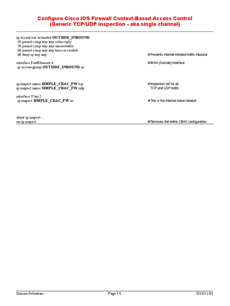 Configure A Stateful Firewall | PDF