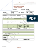 Course Work Description: Unit 1 Assessment 1A