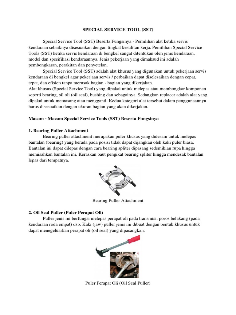 Special Service Tool | PDF