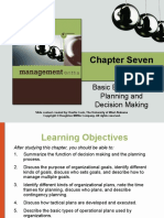 Chapter Seven: Basic Elements of Planning and Decision Making