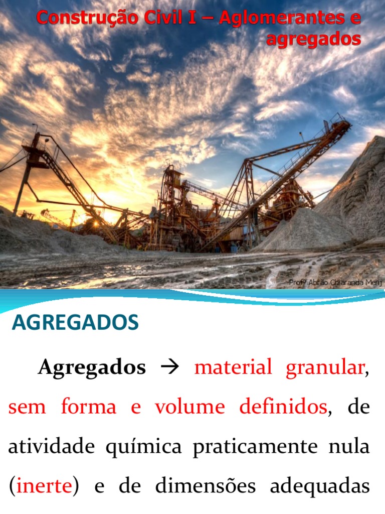 Aula 4 - Aglomerantes e Agregados | PDF | Cimento | Areia