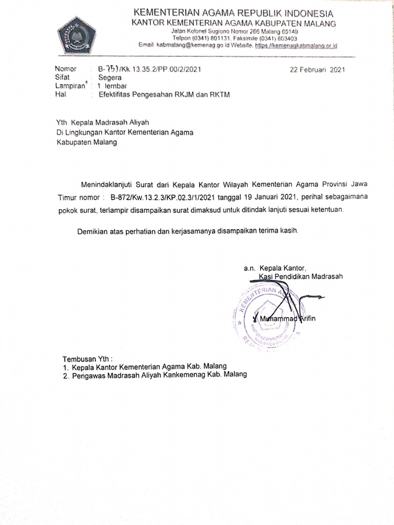 Pengesahan RJKM dan RKTM 2021 | PDF