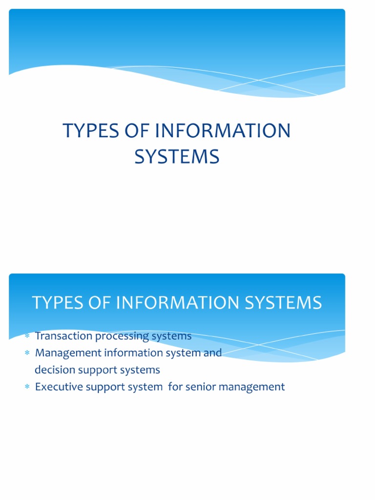 Types of Information System | PDF