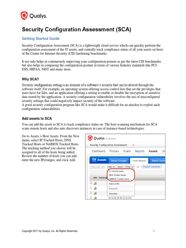 Security Configuration Assessment (SCA) : Getting Started Guide | PDF ...