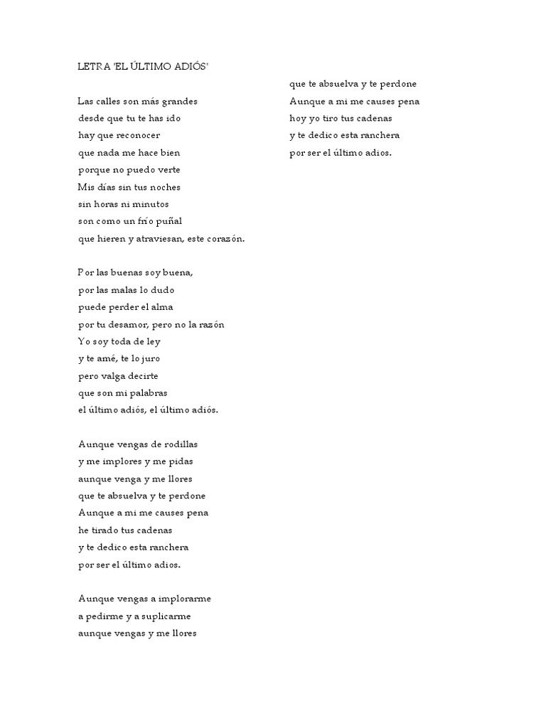El Ultimo Adios | PDF | Poesía