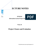 Lecture Notes: Project Closure and Evaluation