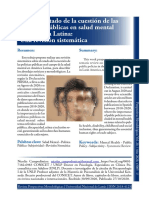 Sobre el estado de la cuestión de las políticas públicas en salud mental en América Latina