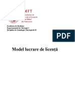 Model Lucrare de Licență: Facultatea de Medicină Departamentul de Chirurgie I Disciplina de Semiologie Chirurgicală II