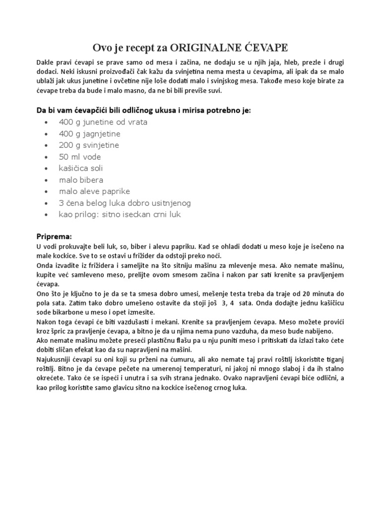 ĆEVAPI | PDF