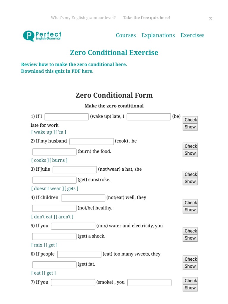 Zero Conditional Grammar Quiz | PDF | Cyberspace | Business