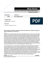 A Level Media Studies STATEMENT of INTENT Form OCR Kemal Adams