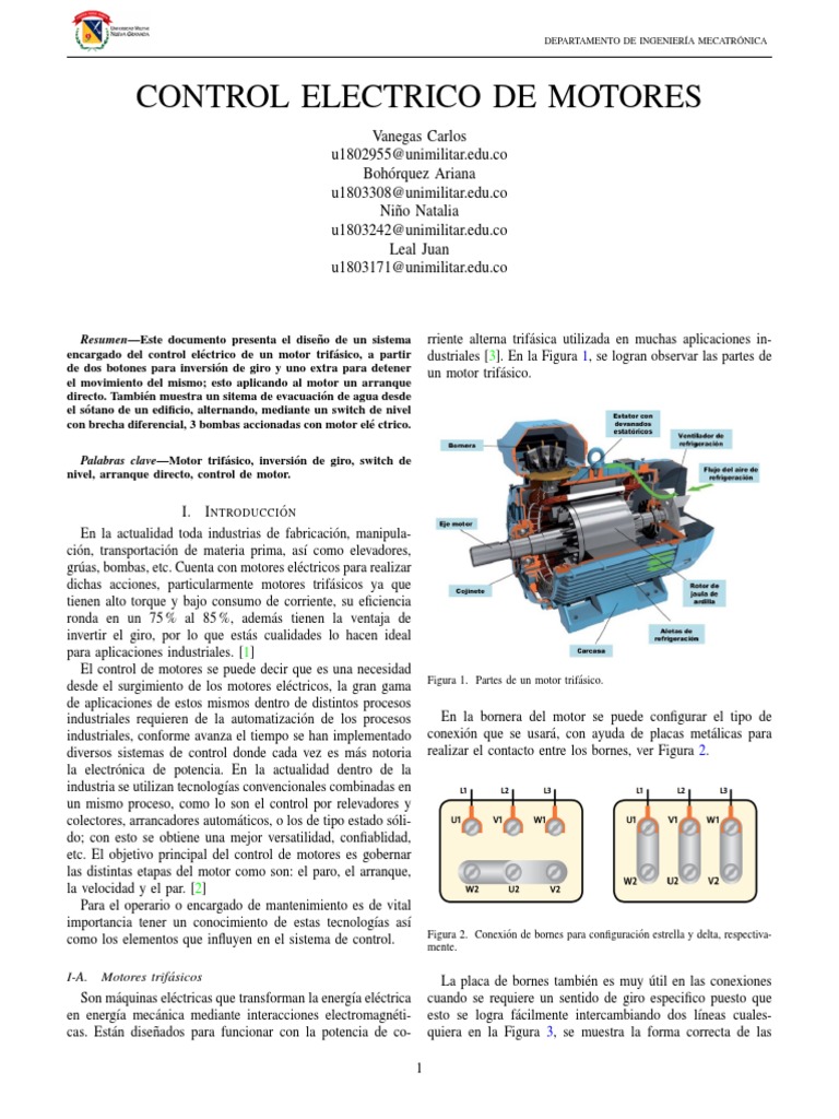 Control Eléctrico de Motores Trifásicos | PDF | Corriente eléctrica ...