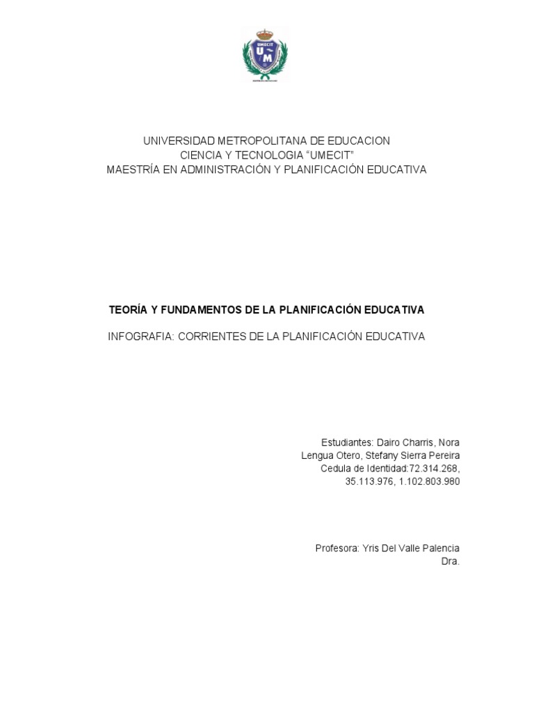 Infografia Corrientes de La Planificacion Educativa | PDF ...