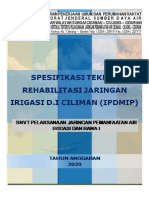 Spesifikasi Teknik Rehabilitasi Jaringan Irigasi D.I. Ciliman IPDMIP