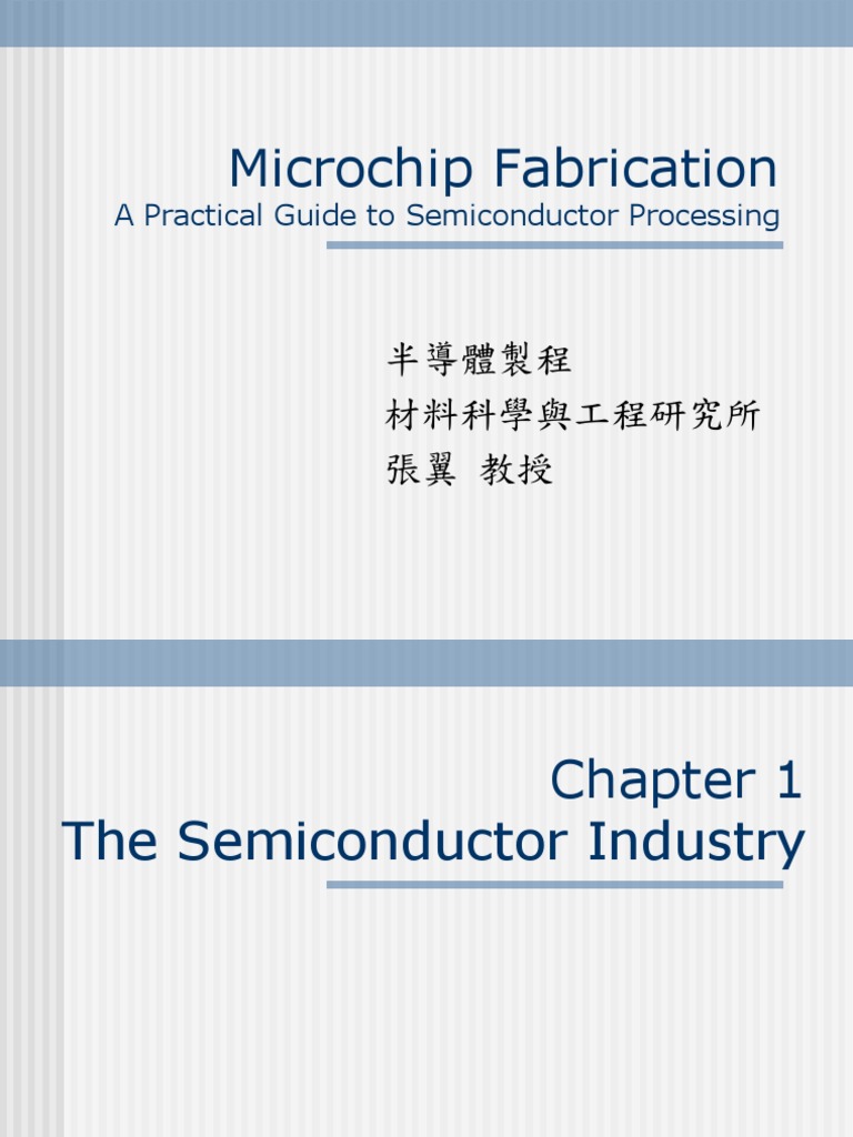 Chapter1 Microchip Fabrication PDF Semiconductor Device Fabrication