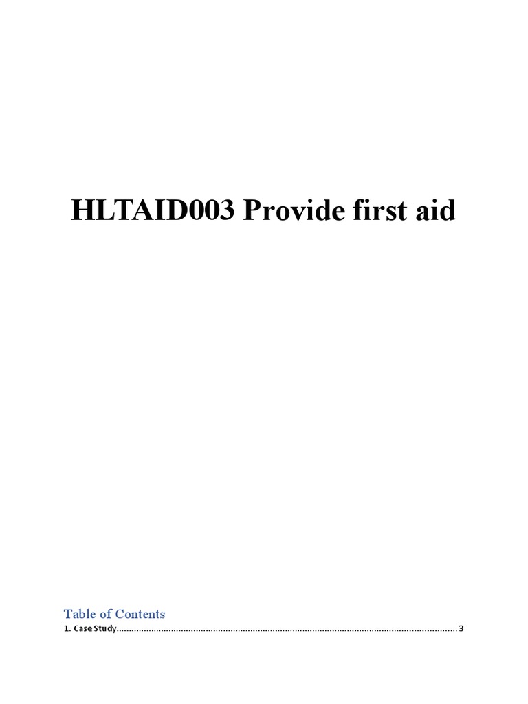 HLTAID003 Provide First Aid PDF First Aid Cardiopulmonary