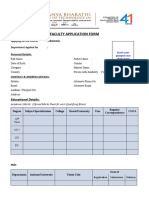 Faculty Application Form: Personal Details