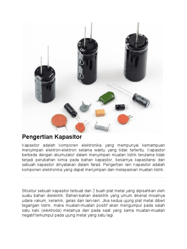 Pengertian dan Jenis Kapasitor | PDF