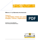 La Reforma protestante fuera de Alemania: Zuinglio, Calvino y el Anglicanismo